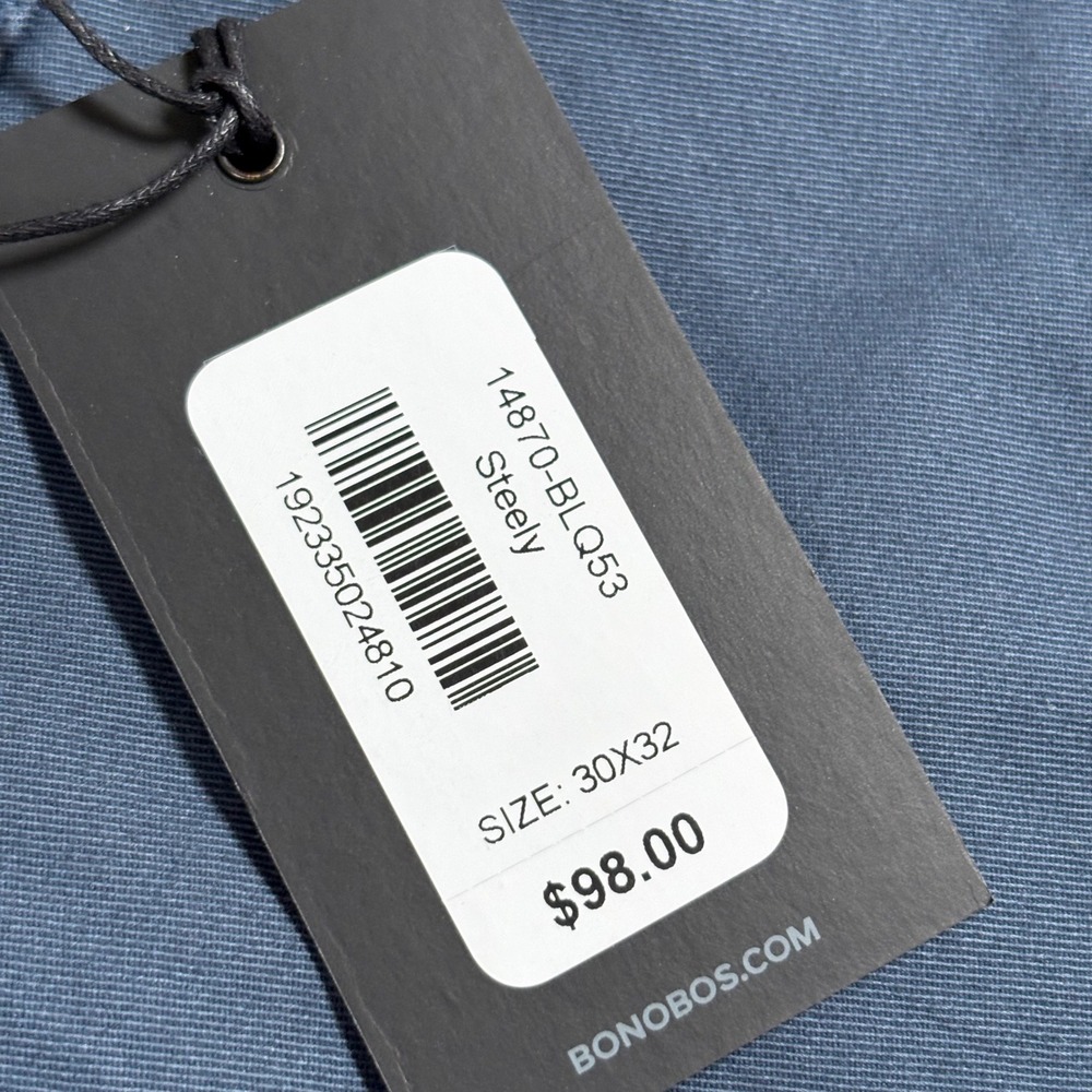 Bonobos Stretch Washed Chinos Steely Blue Slim Fit‎ Pants Casul New 30x32 - Picture 4 of 9